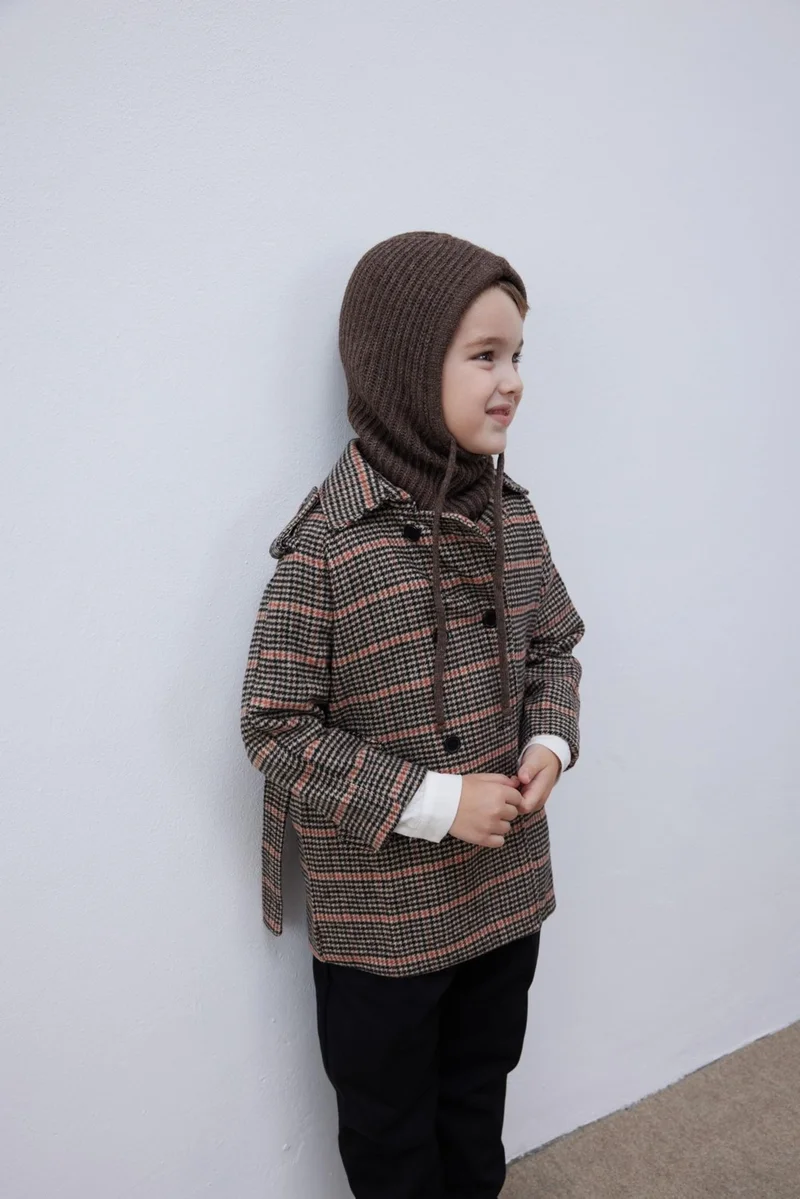 Fahhar Kids String Children's Snow Beret Brown