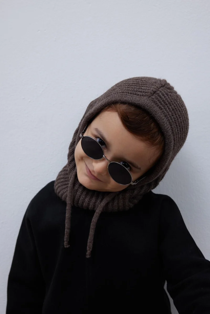 Fahhar Kids String Children's Snow Beret Brown