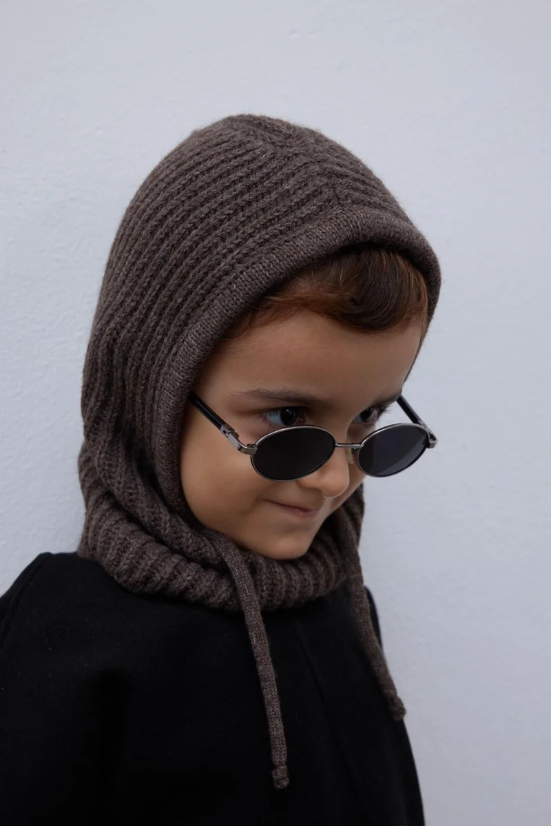 Fahhar Kids String Children's Snow Beret Brown