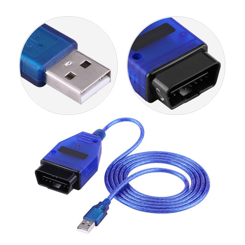 Disc OBD2 USB Cable Blue 100% New - 3 Protocols ISO KWP VPW PMW - KKL 409.1 Scanner with Stable High Reliability for VW Audi Seat Skoda Car ECU Diagnostics - Image 3