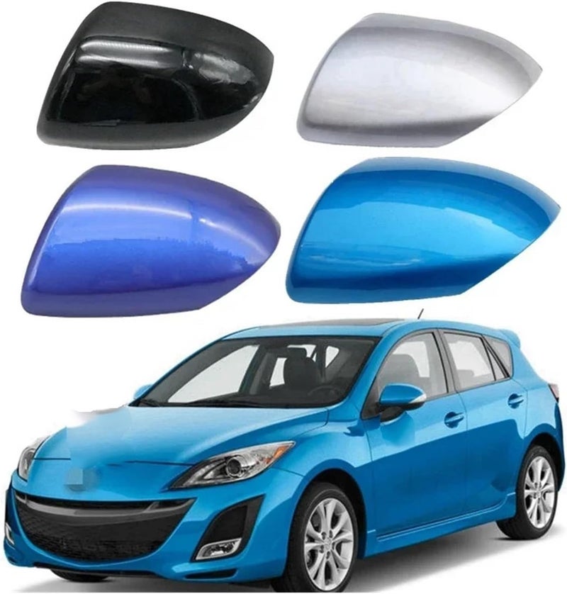 Auto Rearview Mirror Cover Shell Housing Cap Lid Compatible With Mazda 3 Axela BL 2.0L 2009 2010 2011 2012 2013(Red LH) - Image 2