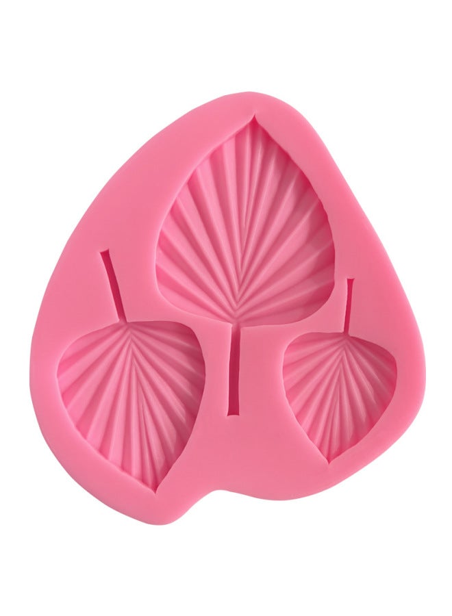 Loquat Size Fan-shaped Pleated Leaves Turtle Leaf Silicone Mold Fold Cake Chocolate Mold Baking Decorative Mold-Specifications:Pink - Image 4