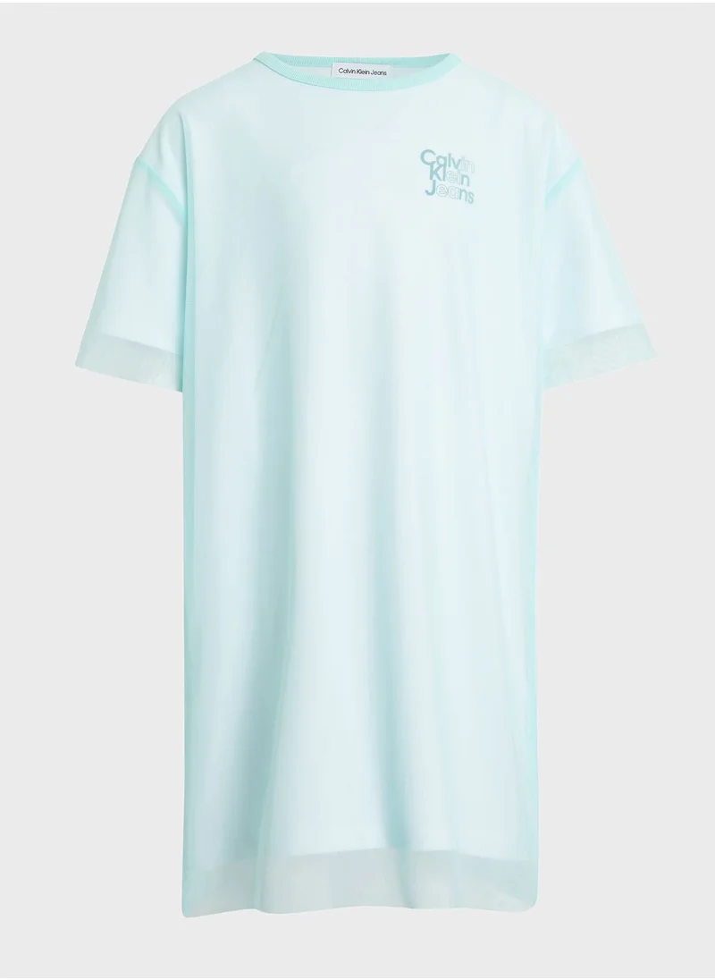 Calvin Klein Jeans Youth Mesh Layer Dress
