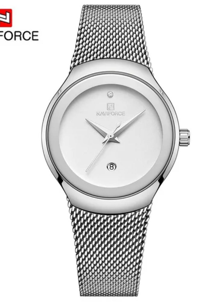 NAVIFORCE NAVIFORCE Women Watch Top Brand Luxury Ladies Wristwatch Stainless Steel Classic Original Mesh Bracelet Female Clock Gift 5004
