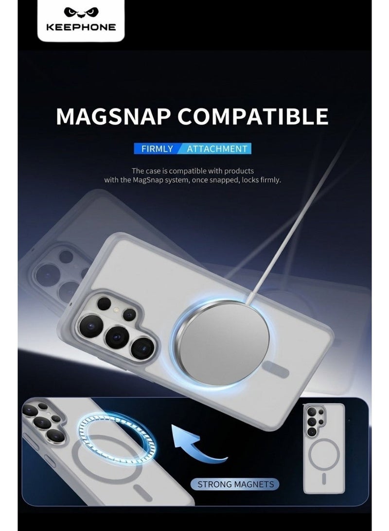 KeepHone MAGO PRO Magnetic Grey Matte Case for Galaxy S26 Ultra with Skin-Like Comfortable Touch, Shockproof Protective Cover, Scratch Resistant Design, Soft Edges & Independent Buttons, Slim Magnetic Case Compatible with MagSnap Accessories & Wireless Chargers - Image 3