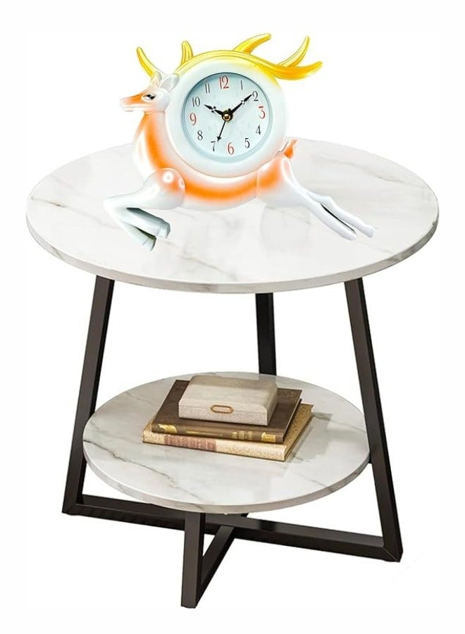Lukadah Deer Clock Luxury Decoration, Gifts, Ornaments, Home Decor, Table, Shelves, Living Room, Office, Bedroom, Festival Gift (White)  - Image 2