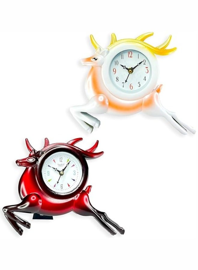 Lukadah Deer Clock Luxury Decoration, Gifts, Ornaments, Home Decor, Table, Shelves, Living Room, Office, Bedroom, Festival Gift (White)  - Image 4