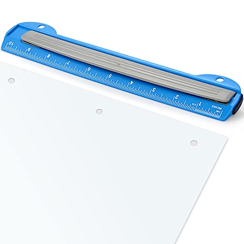 Eagle 3 Hole Punch, Portable Ring Binder 3 Hole Punch, Paper Puncher with Integrated Ruler, 5 Sheets Capacity, for Ring Binders, Office and School Supplies (Blue) - Image 1