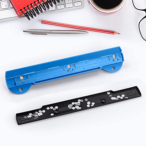 Eagle 3 Hole Punch, Portable Ring Binder 3 Hole Punch, Paper Puncher with Integrated Ruler, 5 Sheets Capacity, for Ring Binders, Office and School Supplies (Blue) - Image 5