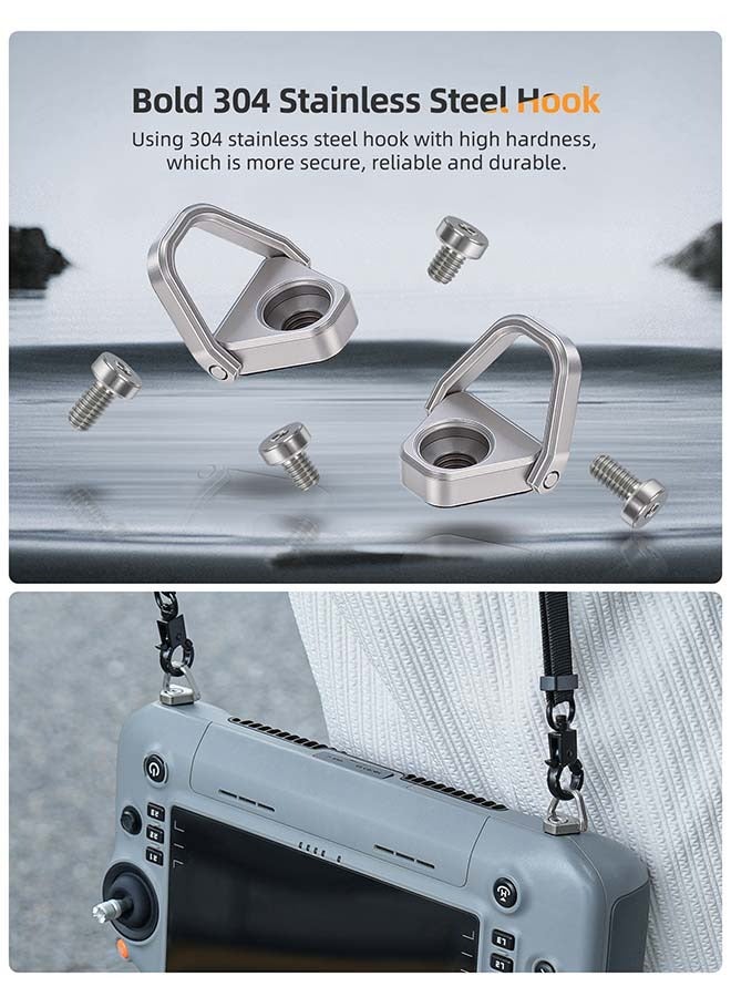 Sunnylife Sunnylife RC PRO2 Lanyard Strap for Mavic 4 Pro Remote Control RC PLUS 2 | Universal Hanging Strap for RC2/1, RC PRO2/1, RC PLUS2/1 & Screen Remote | 304 Stainless Steel Buckle | Always-Upright Ring Design  - Image 4
