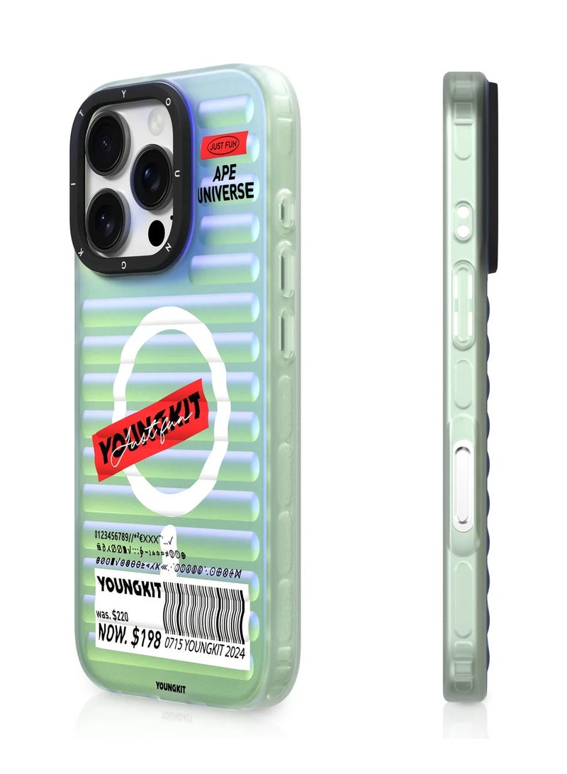 يونج كيت حافظة YOUNGKIT ذات اللون الديناميكي الأنيق مستوحاة من الأمتعة لهاتف iPhone 16 Pro Max - Image 2