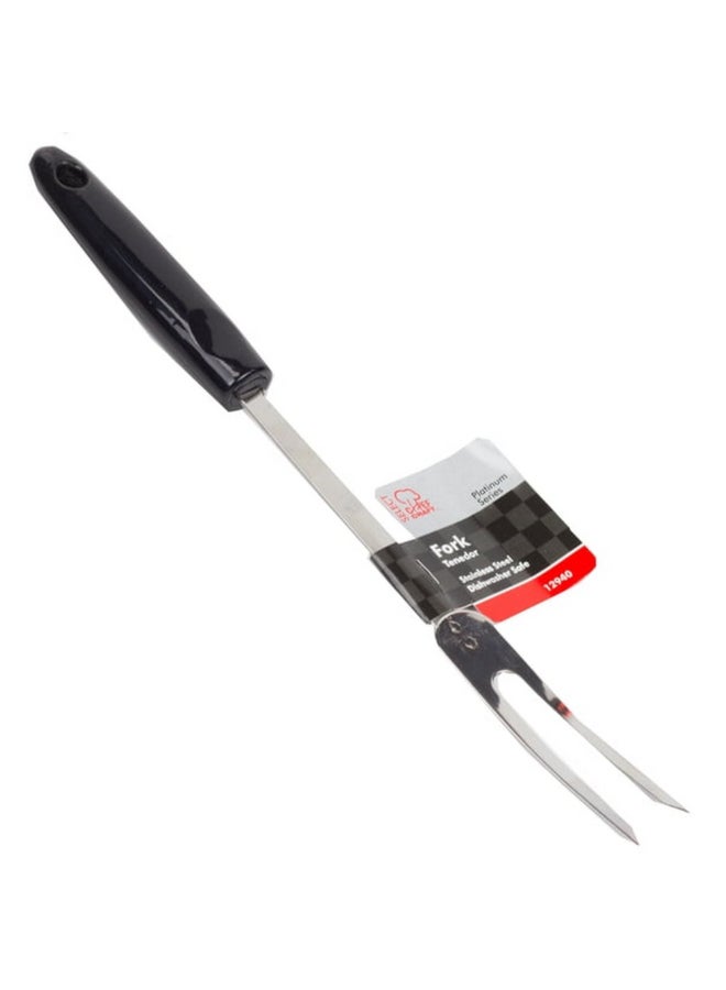 Chef Craft Select Platinum Series Ergonomic Plastic Handle Stainless Steel Fork Silver and Black 13 Inch 12940 - Image 3