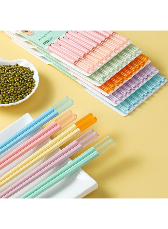 Direct Supply Live Broadcast Color Chinese Alloy Chopsticks Household Non-mildew Oblique Non-slip Chopsticks Wholesale-Specifications:Colorful Cherry Blossom Alloy Chopsticks 5 Pairs One Card  - Image 3