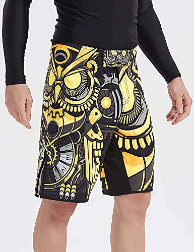 LAFROI Mens MMA Cross Training Boxing Shorts Trunks Fight Wear with Drawstring and Pocket-QJK01(Time Manager,LG) - Image 4