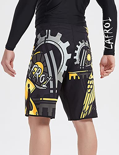 LAFROI Mens MMA Cross Training Boxing Shorts Trunks Fight Wear with Drawstring and Pocket-QJK01(Time Manager,LG) - Image 5