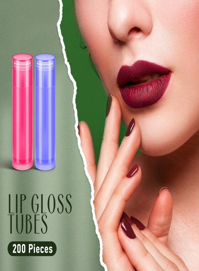 Nuanchu 200 Pcs Lip Balm Tubes Empty Lip Gloss Tubes Bulk Women 0.186 Oz/ 5.5 ml Lip Gloss Container Kit Clear PVC Lip Containers with Caps for DIY(Multicolor) - Image 2
