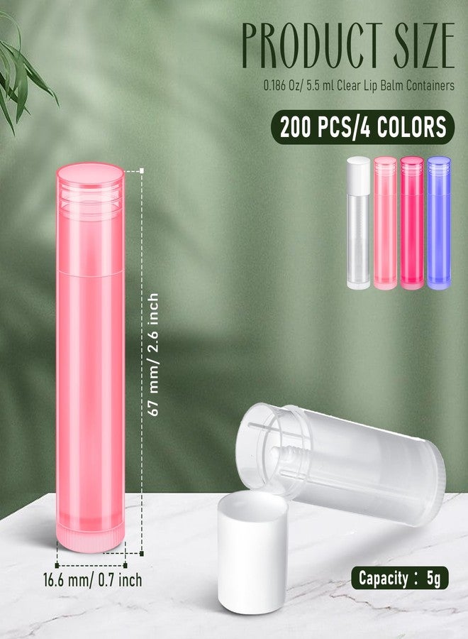 Nuanchu 200 Pcs Lip Balm Tubes Empty Lip Gloss Tubes Bulk Women 0.186 Oz/ 5.5 ml Lip Gloss Container Kit Clear PVC Lip Containers with Caps for DIY(Multicolor) - Image 3