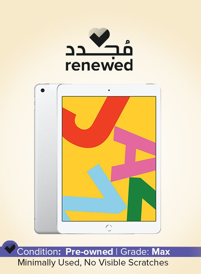 Apple Renewed - iPad-2019 (7th Gen) 10.2inch 32GB Wi-Fi 4G LTE Silver - International Version - Image 1