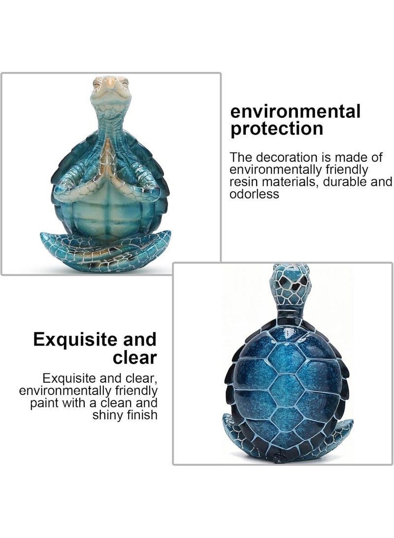 SOLARAE Sea Turtle Meditating Yoga Figurines, Yoga Sea Turtle Figurine Statues for Meditating, for Living Room Office Bedroom Decoration and Spiritual Garden Room - Image 2
