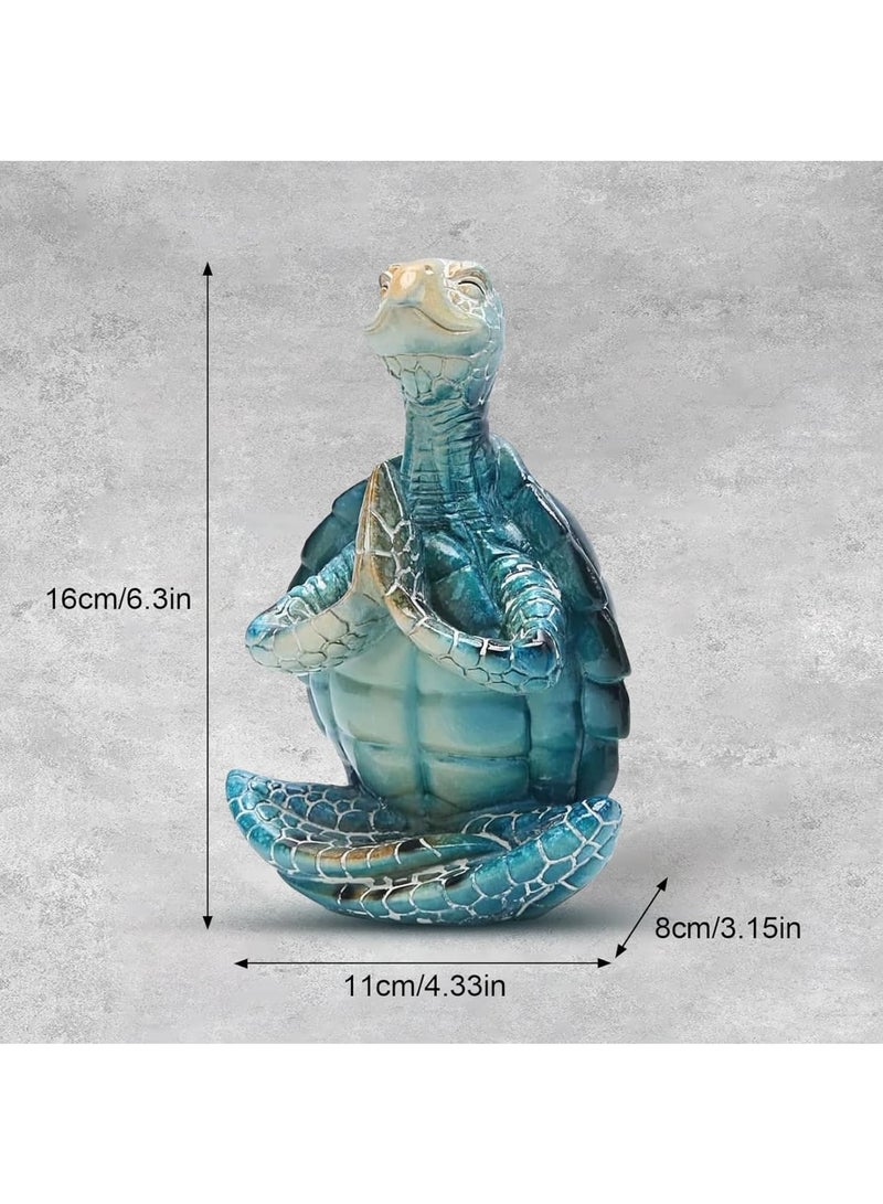 SOLARAE Sea Turtle Meditating Yoga Figurines, Yoga Sea Turtle Figurine Statues for Meditating, for Living Room Office Bedroom Decoration and Spiritual Garden Room - Image 4
