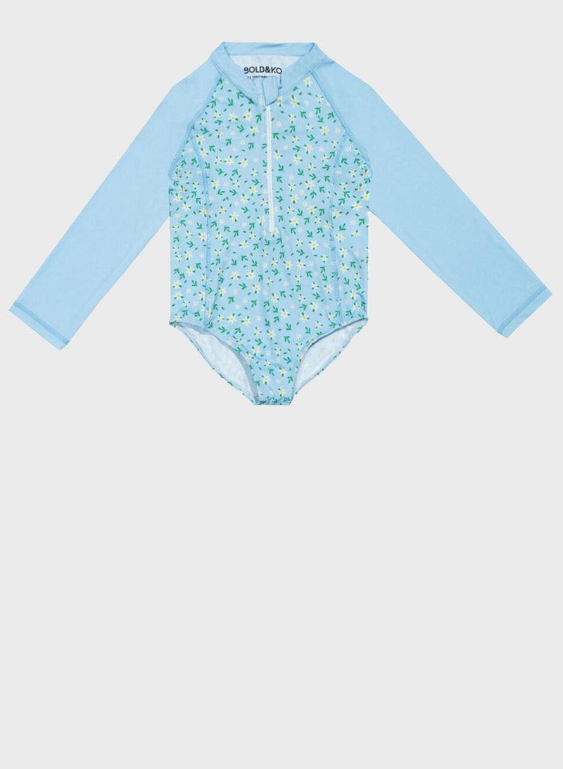 BOLD&KO Kids Dot Print Rashguard Swimsuit - Image 1