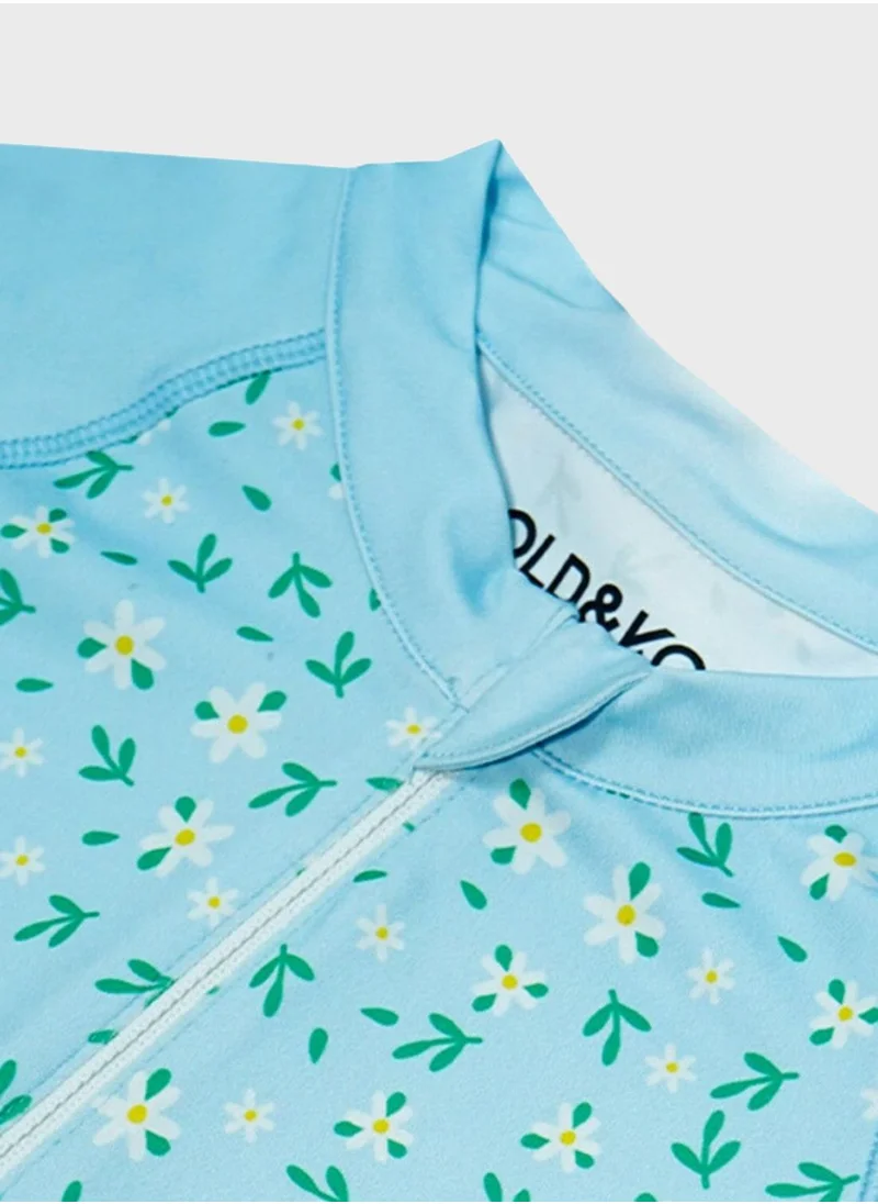 BOLD&KO Kids Dot Print Rashguard Swimsuit