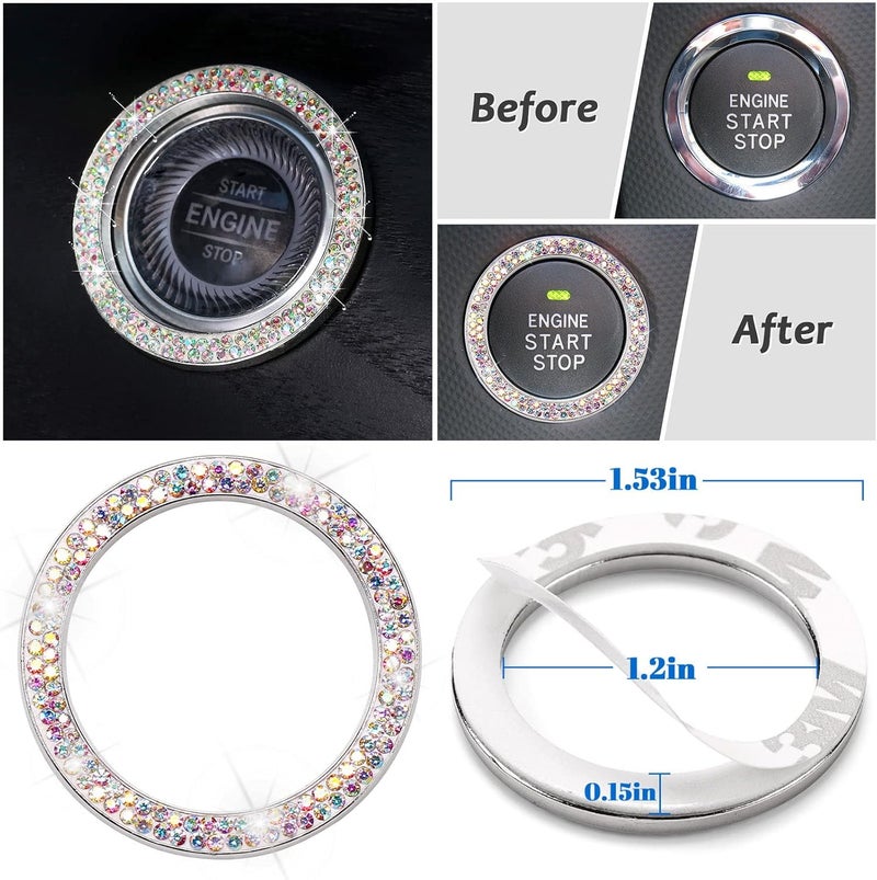 ToBeQueen Bling Pink Steering Wheel Cover Set - 7 Pack Car Accessories - Image 5