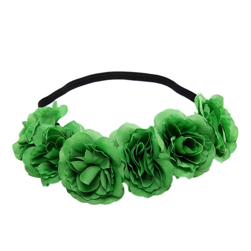 Love Sweety Rose Flower Headband Floral Crown Mexican Hair Wreath Green