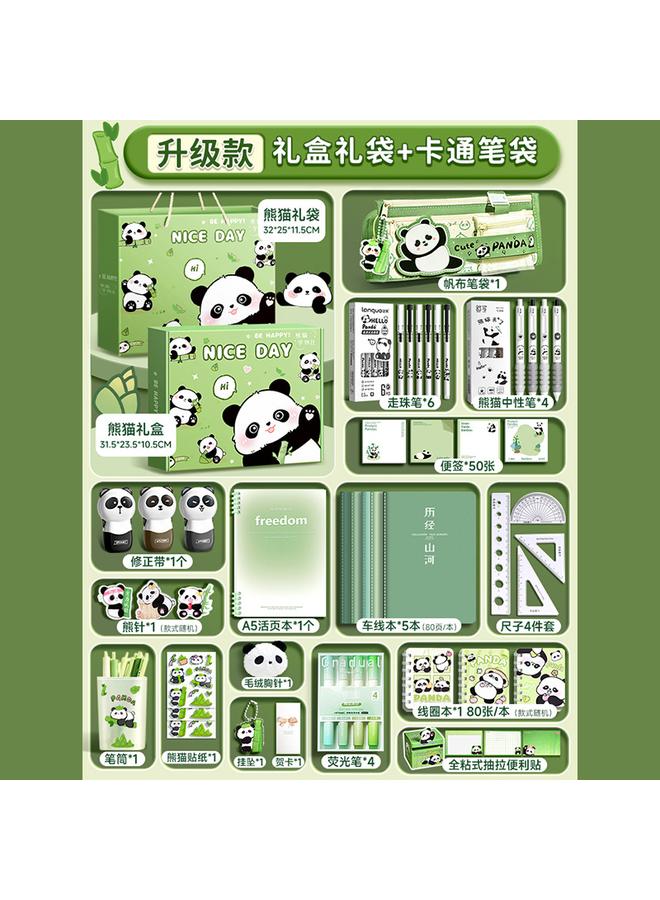 Bluejw Primary School Girls Girls Panda Birthday Gift Stationery Suit Gift Box School Supplies School Opening Gift Bag Hand Account - Image 1