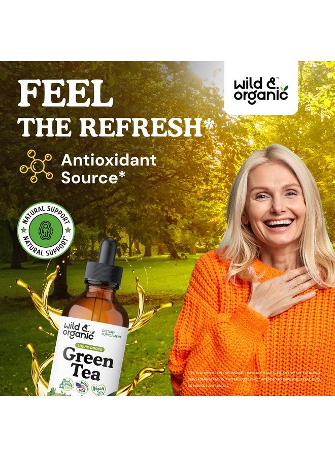 Wild & Organic Wild & Organic Green Tea Extract Liquid Drops - Antioxidant-Rich Green Tea Supplement - 2-Month Supply - Vegan, Sugar & Alcohol-Free Camellia Sinensis Tincture - 4 fl oz  - Image 2