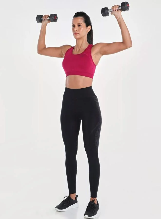 Wizard Burgundy Women Burgundy Textured Racerback Seamless Support Bra for Women | Best Price UAE