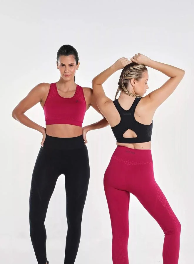 Wizard Burgundy Women Burgundy Textured Racerback Seamless Support Bra for Women | Best Price UAE