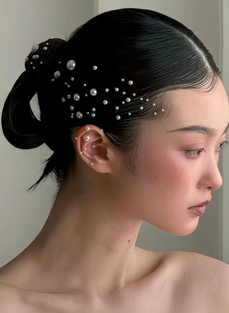 KHAJUL 2 Sheets 3D Self Adhesive White Pearl Body Eyeshadow Sticker, Women Nail Art Decoration Kids DIY Craft Accessories - Image 3