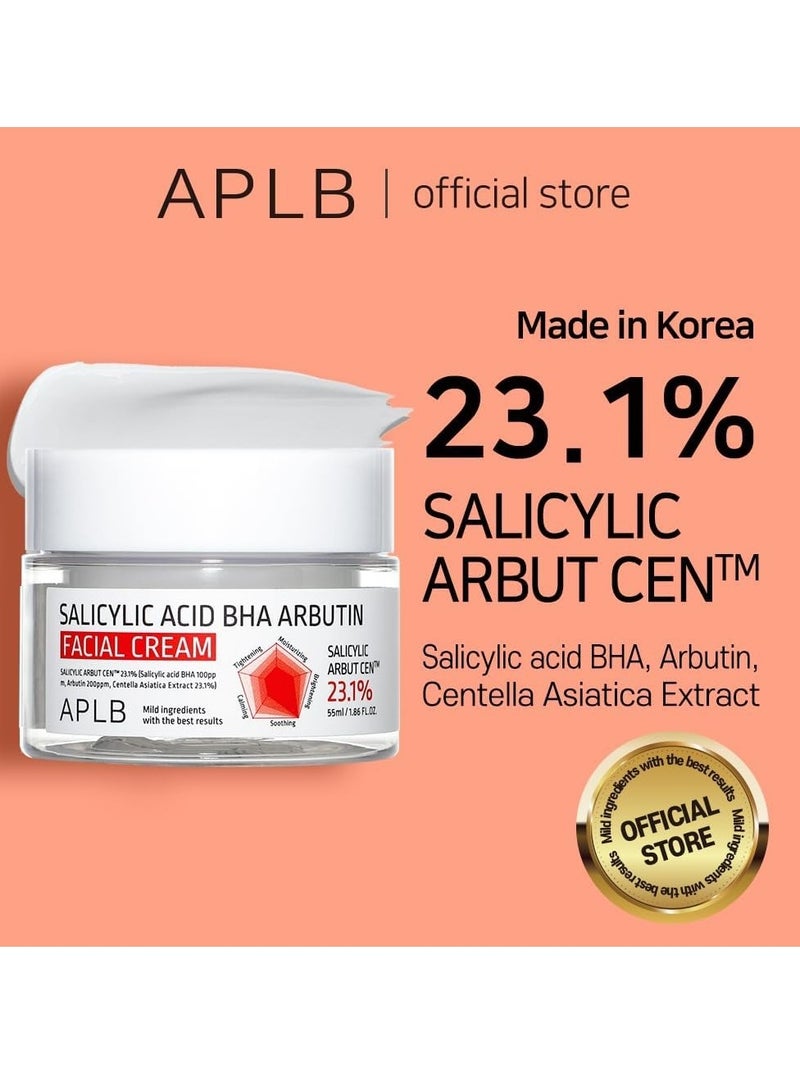APLB Salicylic Acid BHA Arbutin Facial Cream | SALICYLIC ARBUT CEN™ 23.1% 1.86 FL.OZ/Korean Skincare, Deep hydration, Acne & Pore care, Revitalize for gentle and improve skin texture - Image 2