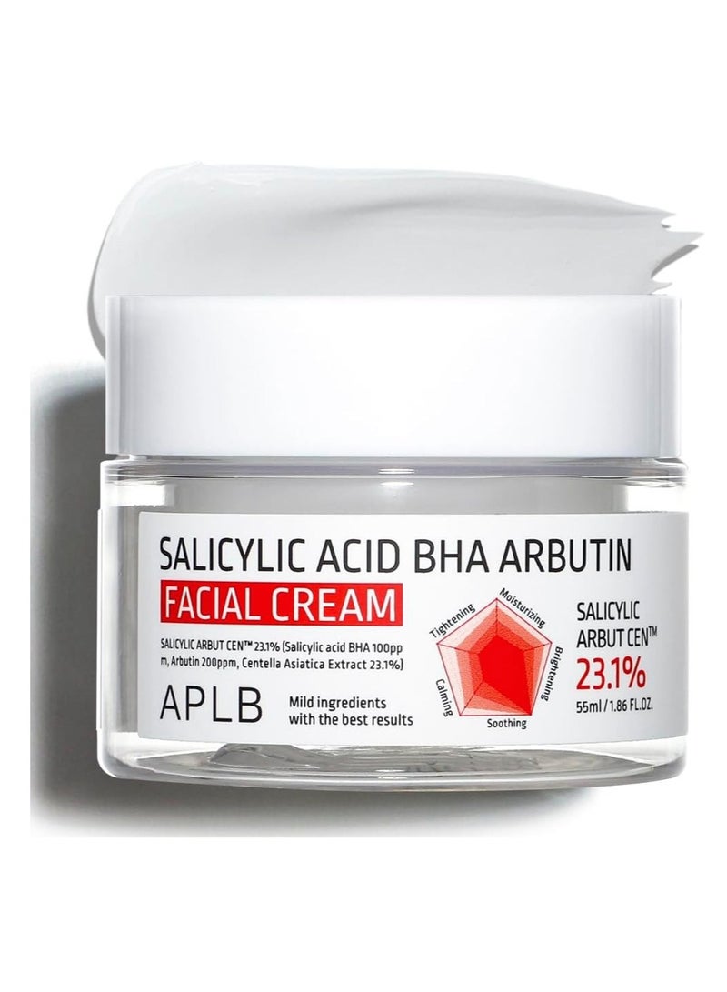 APLB Salicylic Acid BHA Arbutin Facial Cream | SALICYLIC ARBUT CEN™ 23.1% 1.86 FL.OZ/Korean Skincare, Deep hydration, Acne & Pore care, Revitalize for gentle and improve skin texture - Image 1