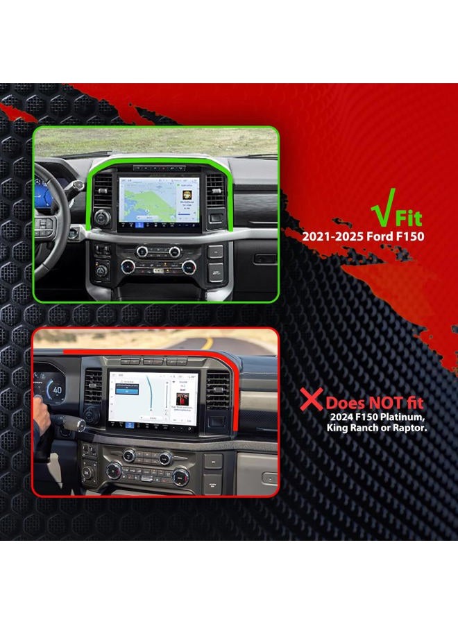 WXRYLYN 2025 2024 F150 منصة تثبيت الهاتف المعدنية مع حامل الهاتف المغناطيسي لـ 2021-2025 F150 و 2021-2023 Raptor حامل الهاتف على لوحة القيادة 2024 F150 - Image 2