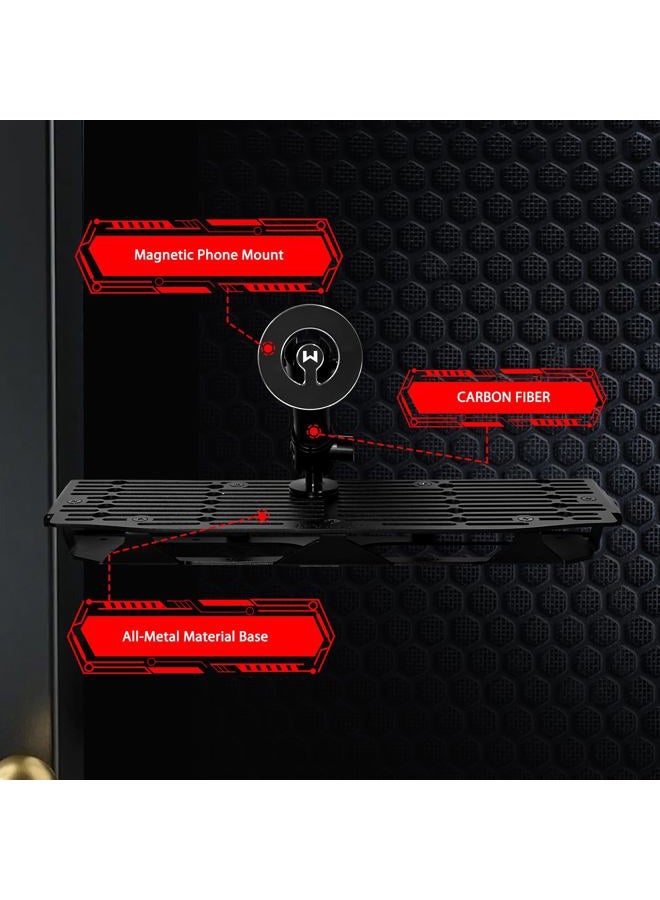 WXRYLYN 2025 2024 F150 منصة تثبيت الهاتف المعدنية مع حامل الهاتف المغناطيسي لـ 2021-2025 F150 و 2021-2023 Raptor حامل الهاتف على لوحة القيادة 2024 F150 - Image 4