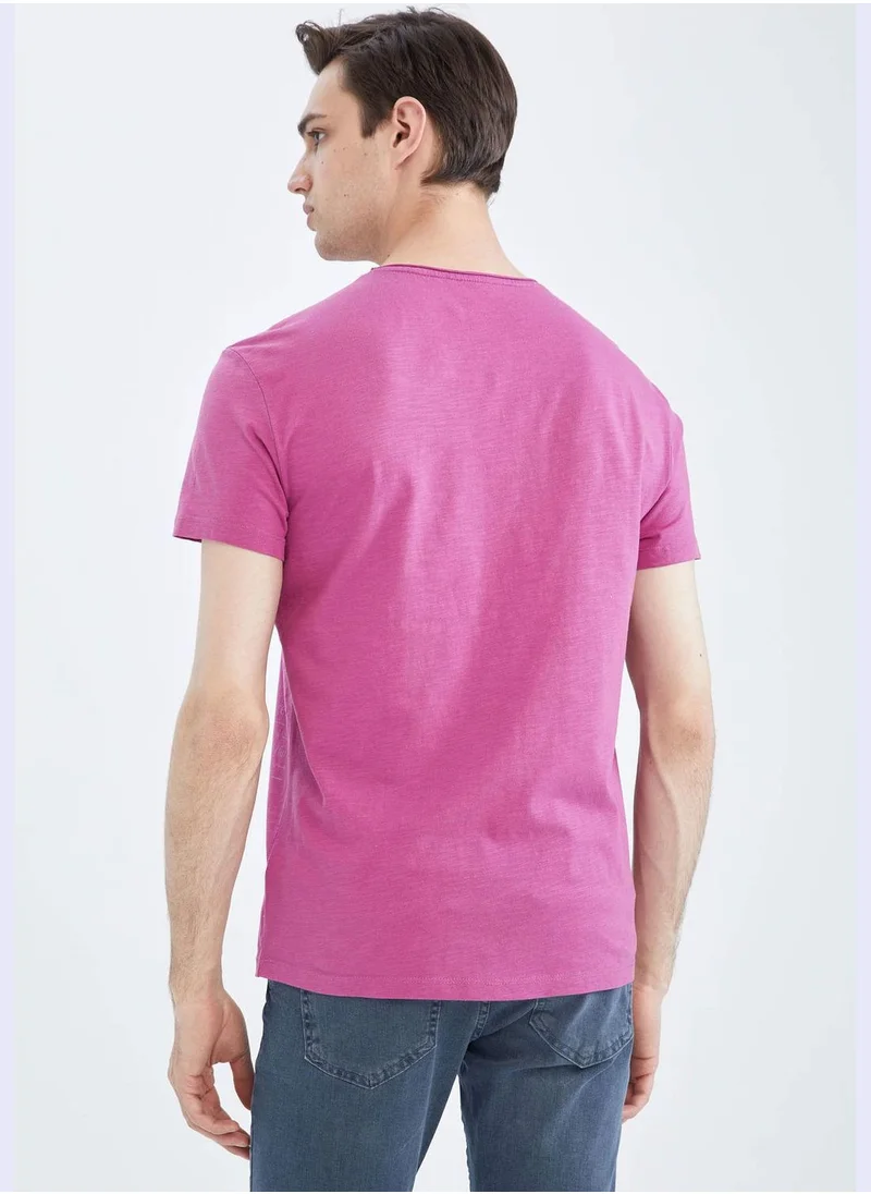 DeFacto Regular Fit Short Sleeve Minimal Slogan Print T-Shirt