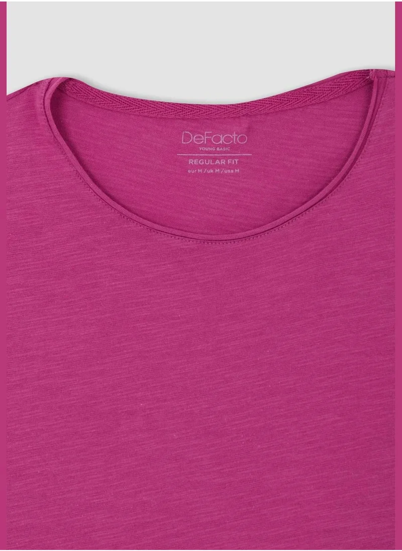 DeFacto Regular Fit Short Sleeve Minimal Slogan Print T-Shirt