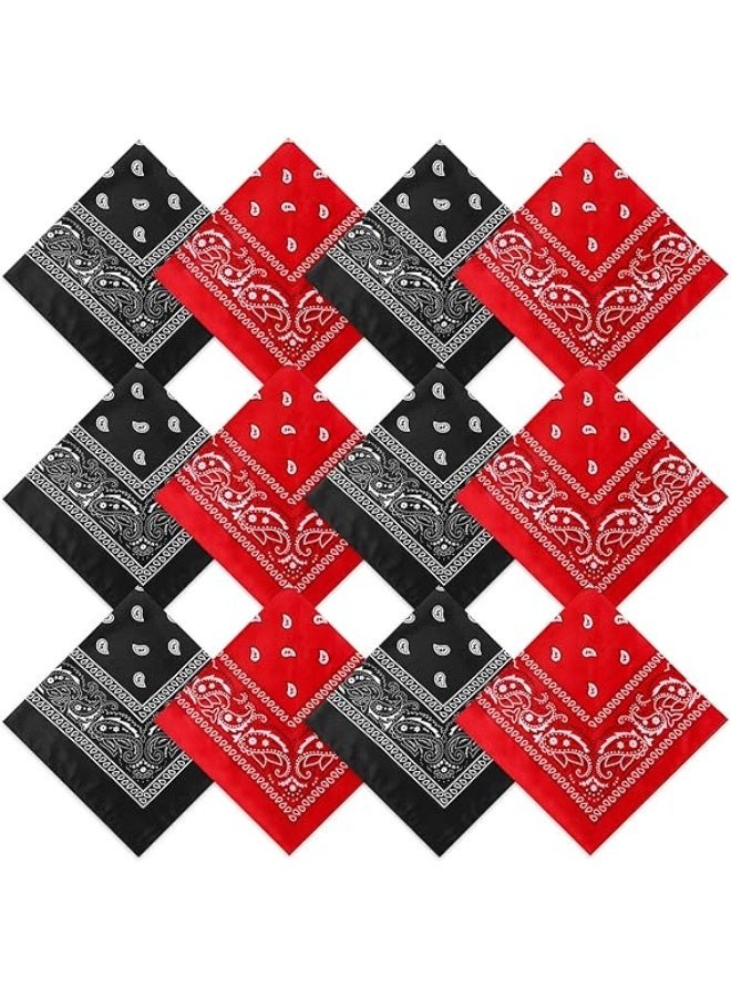Ucanbe 12PCS Paisley Bandana Set Multi Purpose Cowboy Headband Scarf Unisex Head Wrap for Men Women Boys and Girls - Image 1