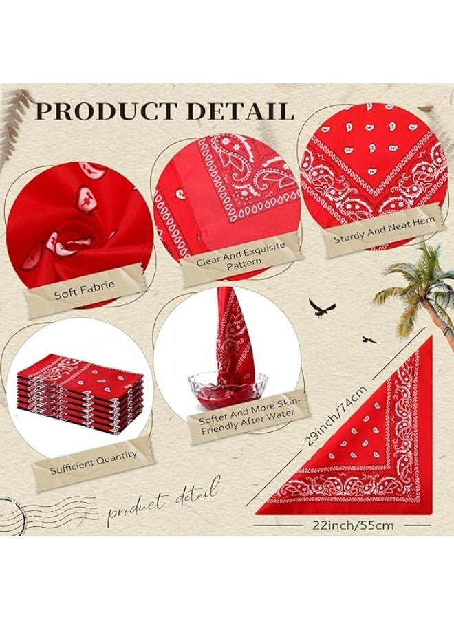 Ucanbe 12PCS Paisley Bandana Set Multi Purpose Cowboy Headband Scarf Unisex Head Wrap for Men Women Boys and Girls - Image 4