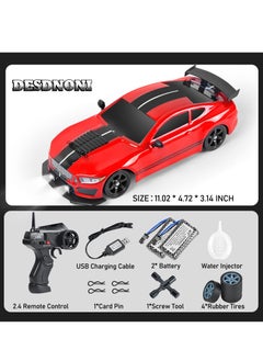 RC Drift Car 1:16 Scale 4WD Remote Control Car, 2.4GHz 18KM/H High Speed Model Vehicle with LED Lights, Spray and Drifting Tire, Racing Car Toy Includes 2 Batteries, Gift for Kids  Boys Girls Adults - pzsku/ZB7D2423CD06E04D985EAZ/45/_/1725678707/0587330b-6a89-4a96-bff7-175ee15af71a