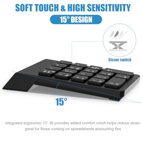 NOOX USB Number Pad Numpad Numeric Keypad 18 Key Number Keypad Mini Keyboard for Laptop PC Computer Notebook ChromeBook Surface Desktop Accessories Financial Tax Accounting Office Tool Gadgets - Image 3