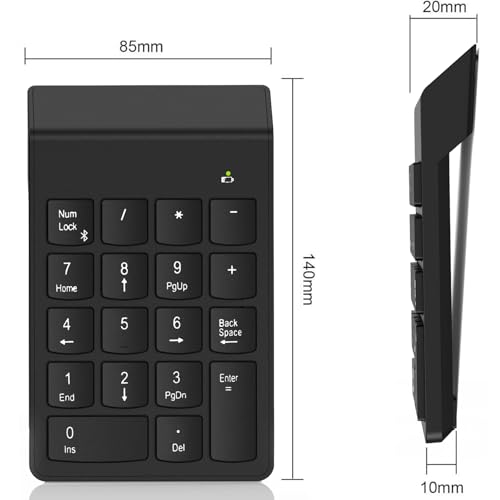 NOOX USB Number Pad Numpad Numeric Keypad 18 Key Number Keypad Mini Keyboard for Laptop PC Computer Notebook ChromeBook Surface Desktop Accessories Financial Tax Accounting Office Tool Gadgets - Image 2