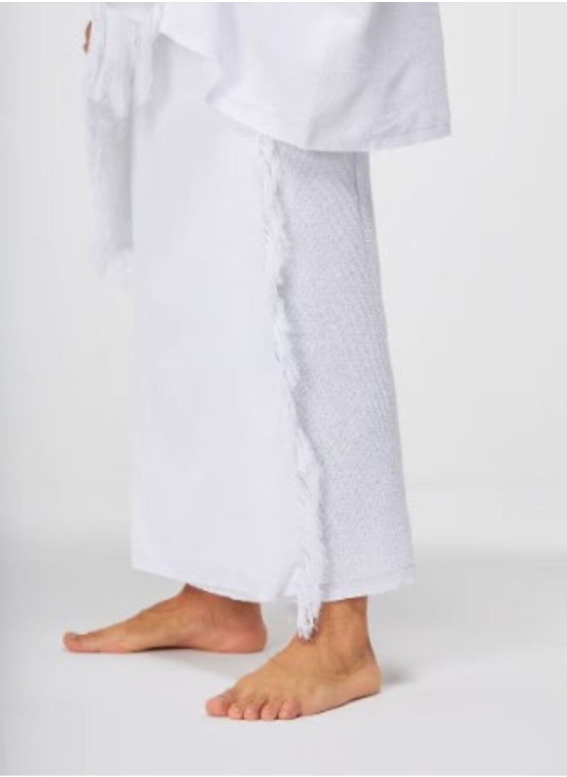 FULL JOY - Ihram 2-Piece Hajj And Umrah Religious Cloth For Men , White - Image 1