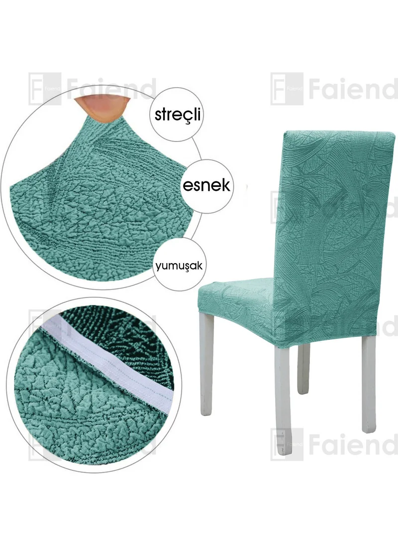 Faiend Faiend Faiend Elastic flexible chair cover Stetch lycra kitchen living room chair cover (1-pc) Sehra pattern mint