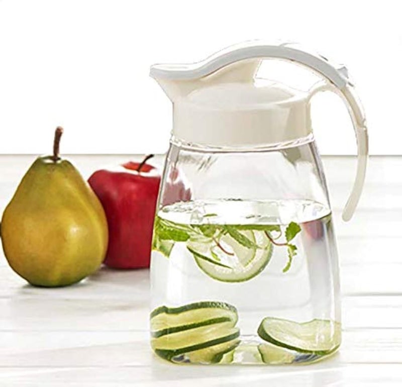 إبريق محكم الغلق مقاوم للحرارة العالية سعة 14QT 45oz مع غطاء بلمسة واحدة مثالي للماء والقهوة والشاي والمشروبات الساخنة أو الباردة تصميم موفر للمساحة مقاوم للتسرب آمن للغسل في غسالة الصحون صنع في اليابان