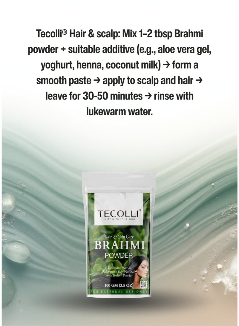 TECOLLI Pure Brahmi Leaves Powder (Bacopa Monnieri) - 100 g | 100% Natural & Pure Hair Conditioner | Skin & Hair care - Image 2