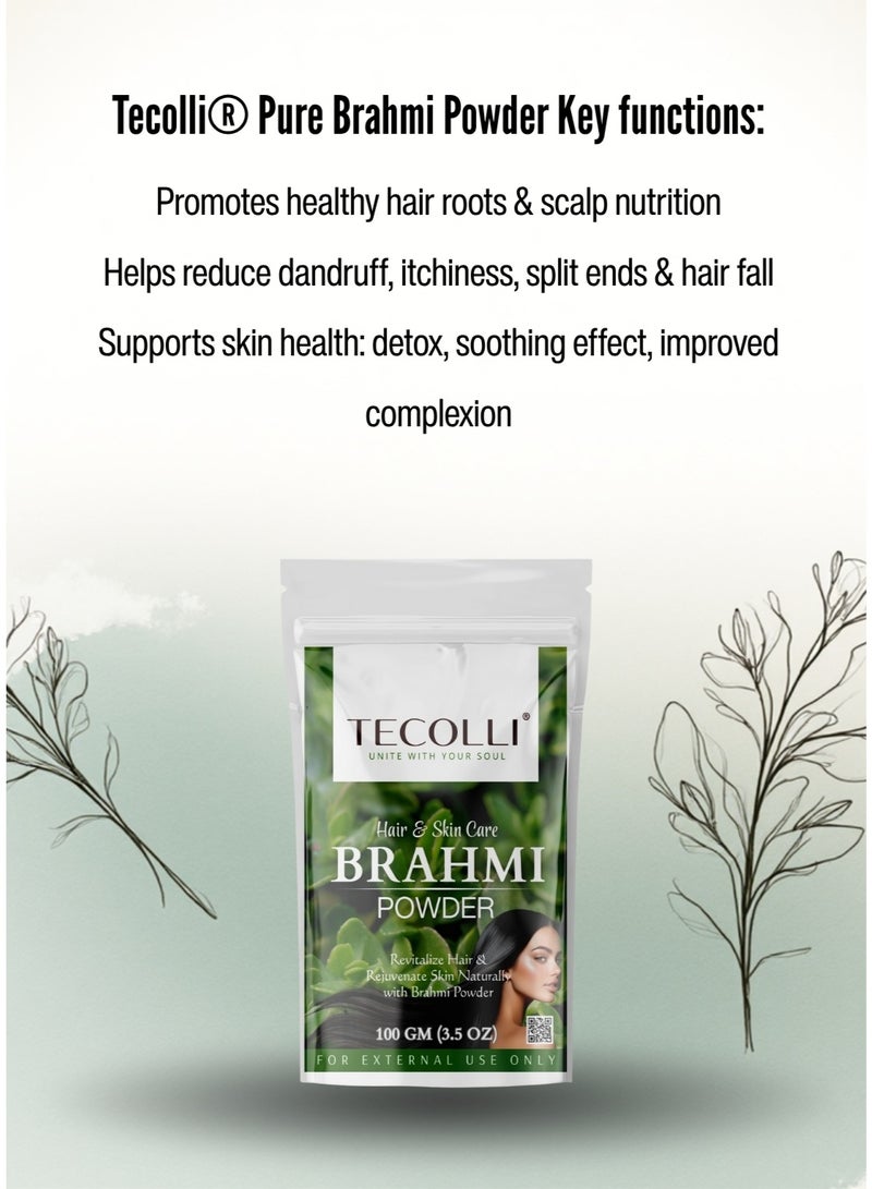 TECOLLI Pure Brahmi Leaves Powder (Bacopa Monnieri) - 100 g | 100% Natural & Pure Hair Conditioner | Skin & Hair care - Image 3