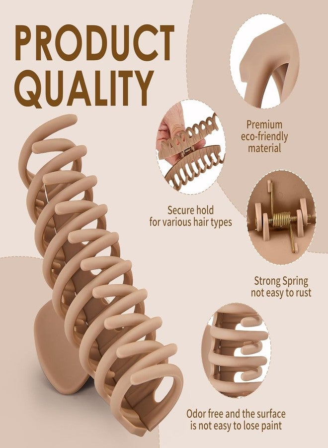 ANNACREATIONS ANNA CREATIONS 8 Pcs Korean Fashion Matte Hair Claw Clips Strong Hold Clutcher for Thick & Thin Hair Accessories Clutches for Women & Girls - Image 2